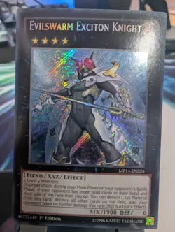 YuGiOh! Evilswarm Exciton Knight MP14-EN224 Secret Rare 1st Ed - Image 1
