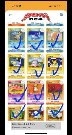 41 Japanese Neo Genesis Pokemon Cards Bundle Lot Original Bulk WOTC Old Back NM - Image 4