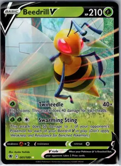 Beedrill V 001/189 SWSH10: Astral Radiance - Pokemon Card - NM - Image 1