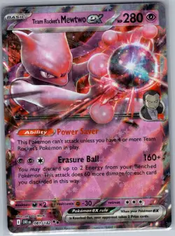 Team Rocket's Mewtwo ex 081/182 Destined Rivals - Pokemon Card - NM - Image 1