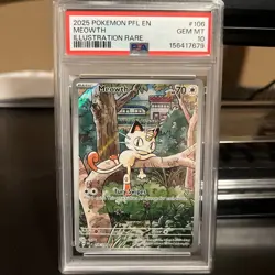 2025 POKEMON PFL EN-PHANTASMAL FLAMES ILLUSTRATION RARE #106 MEOWTH PSA 10 - Image 1