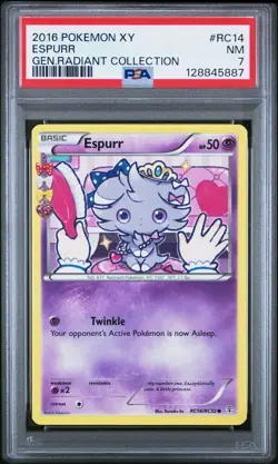 2016 Pokemon XY #RC14 Espirr Gen Radiant Collection PSA 7 - Image 1