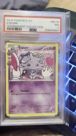 2016 Pokemon XY #RC14 Espirr Gen Radiant Collection PSA 7 - Image 2