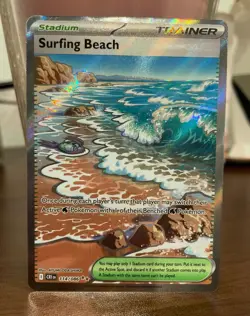 Pokemon TCG Surfing Beach 114/086 ME04: Chaos Rising Ultra Rare NM - Image 1