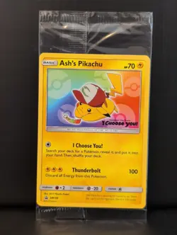 Ash's Pikachu SM108 Movie Promo I Choose You Stamp Sun Moon Promo Pokemon SEALED - Image 1