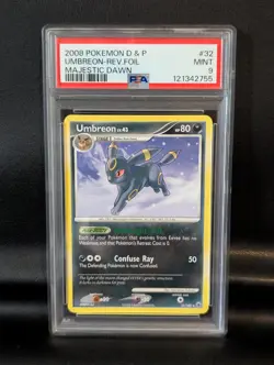2008 Pokemon Umbreon 32/100 Reverse Holo D&P Majestic Dawn PSA 9 MINT New Cert - Image 1