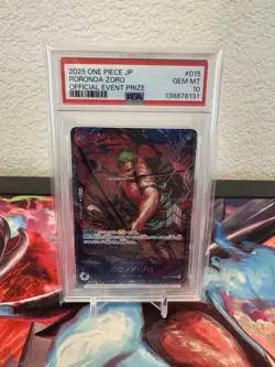 PSA 10 Zoro ST21-015 Flagship Battle 2025 Top 8 Prize ONE PIECE Card Japanese - Image 1