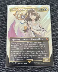 Yuna, Grand Summoner (Borderless) (Surge Foil) [FIC - 216] - NM TCG MTG - Image 1