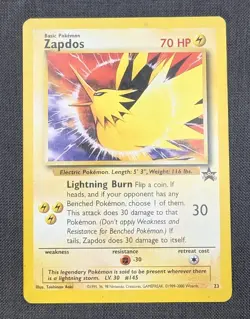 Pokemon TCG - Zapdos 23 Black Star Promo - WotC Vintage 2000 - LP-NM - Image 1