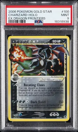 2006 POKEMON EX DRAGON FRONTIERS GOLD STAR #100 CHARIZARD-HOLO PSA 9 - Image 1