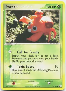 Paras 72/112 Common FireRed & LeafGreen Pokemon Near Mint - Image 1