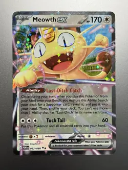 Pokemon - Meowth EX 062/088 Double Rare, ME: Perfect Order, Holo, Near Mint - Image 1