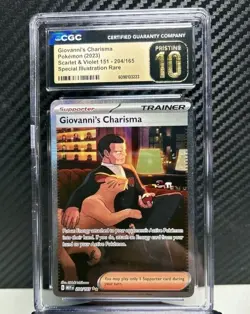 CGC 10 PRISTINE Giovanni's Charisma 204/165 Pokemon Scarlet & Violet 151 English - Image 1