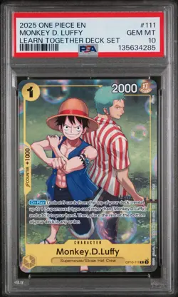 One Piece Luffy & Zoro Promo 2025 Learn Together Set Sail OP-10-111 113 PSA 10 - Image 2