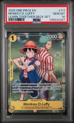 2025 One Piece Monkey D. Luffy 2025 Learn Together Set Sail OP10-111 PSA 10 - Image 1