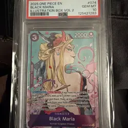 2025 ONE PIECE PROMOS ILLUSTRATION BOX VOL.2 #074 BLACK MARIA PSA 10 - Image 1