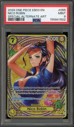 One Piece CCG Nico Robin Special Alternate Art EB03-055 PSA 9 Mint - Image 1