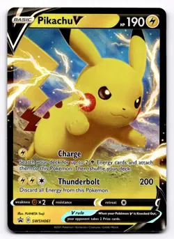 Pikachu V SWSH: Sword & Shield Promo Cards - Pokemon NM SWSH061 - Image 1