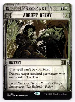 Abrupt Decay OTP 34 - Normal - NM - Magic the Gathering - Image 1