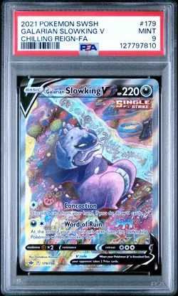 PSA 9 Galarian Slowking V 179/198 - Chilling Reign Pokemon TCG 2021 Special IR - Image 1