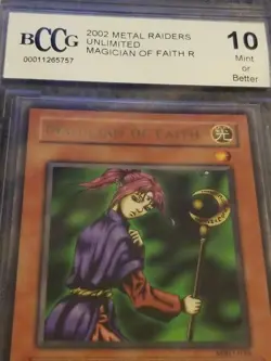 Magician of Faith MRD-036 BCCG Gem Mint 10 Rare Yugioh Metal Raiders 2002 - Image 4