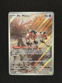 Pokemon TCG Mr. Mime Illustration Rare Card 179/165 Holo Near Mint - Image 1