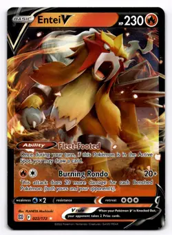 Entei V SWSH09: Brilliant Stars - Pokemon NM 022/172 - Image 1