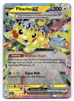 Pikachu ex - SV08: Surging Sparks - Pokemon NM 057/191 - Image 1