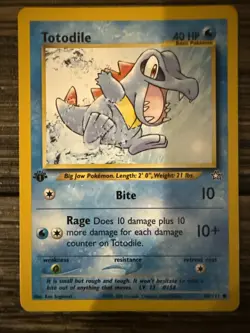Pokemon Card - Totodile 1st Edition Neo Genesis 80/111 Common - Image 1