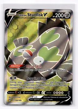 Galarian Stunfisk V (Full Art) SWSH03: Darkness Ablaze - Pokemon NM 184/189 - Image 1