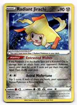 Radiant Jirachi SWSH12: Silver Tempest - Pokemon NM 120/195 - Image 1