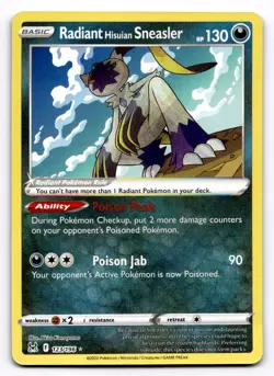 Radiant Hisuian Sneasler SWSH11: Lost Origin - Pokemon NM 123/196 - Image 1