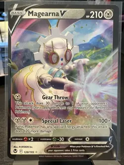 Magearna V 128/195 Silver Tempest Ultra Rare Holo Pokemon TCG Card NM - Image 1