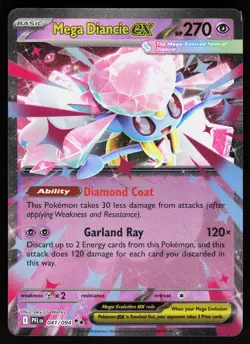 Mega Diancie ex 041/094 Double Rare Phantasmal Flames Pokemon Holo NM - Image 1