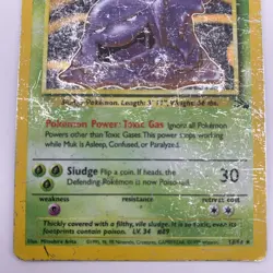 Pokemon TCG Muk Holo Rare Card 13/62 Fossil 1999 Heavy Play - Image 3