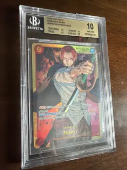BECKETT 10 Pristine One Piece 2022 English Shanks OP01-120 Sec RareFOIL English - Image 1