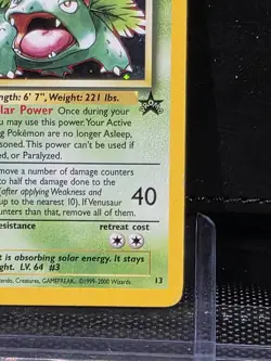 2000 Pokemon VENUSAUR Holo BLACK STAR PROMO Set Card #13 RARE Nintendo WOTC NM - Image 4