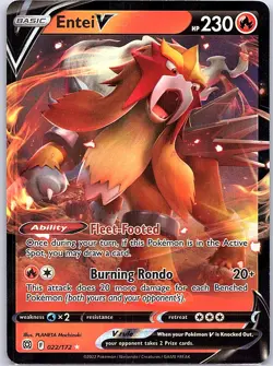 Entei V 022/172 SWSH09: Brilliant Stars - Pokemon Card - NM - Image 1