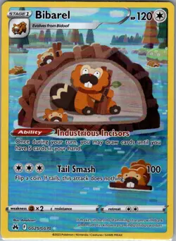 Bibarel GG25/GG70 SWSH: Crown Zenith: Galarian Gallery - Pokemon Card - NM - Image 1