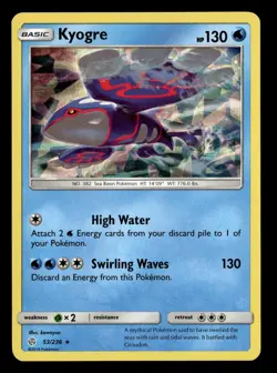 Kyogre 53/236 Cracked Ice Holo Rare Deck Exclusive Cosmic Eclipse Pokemon Card - Image 2