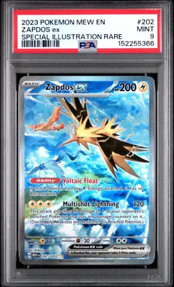 ZAPDOS EX 202/165 PSA 9 SPECIAL ILLUSTRATION RARE 151 POKEMON ENGLISH - Image 1