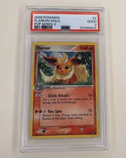 2006 Pokemon Flareon Holo Pop Series 3 Eeveelution PSA 2 Good Vintage Card - Image 1