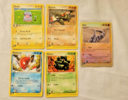 5 Pokemon Card Lot - E-READER, Onix (Holo!), Flaaffy (U), Magikarp, Pineco, Anor - Image 1