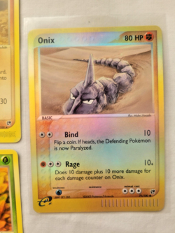 5 Pokemon Card Lot - E-READER, Onix (Holo!), Flaaffy (U), Magikarp, Pineco, Anor - Image 2