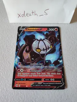 Chandelure V Fusion Strike 039/264 Ultra Rare Holo Pokemon Card 2021 LP - Image 1