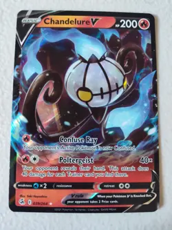 Chandelure V Fusion Strike 039/264 Ultra Rare Holo Pokemon Card 2021 LP - Image 2