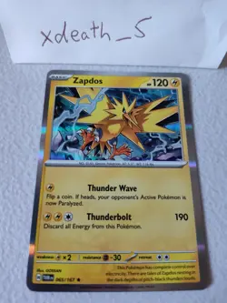 Zapdos 065/167 Holo Rare Pokemon Card Twilight Masquerade 2024 LP - Image 1