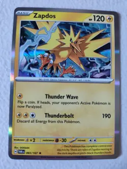 Zapdos 065/167 Holo Rare Pokemon Card Twilight Masquerade 2024 LP - Image 2