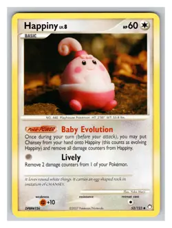 Happiny 52/123 PL Pokemon Cards Mysterious Treasures Rare Vintage - Image 1