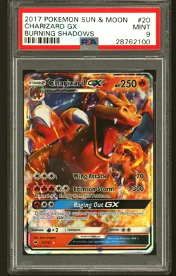 Pokemon Burning Shadows Charizard GX 20/147 PSA 9 - Image 1